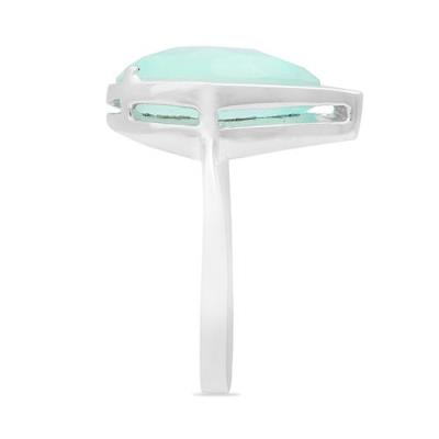 BUY 925 SILVER NATURAL GREEN CHALCEDONY GEMSTONE BIG STONE RING